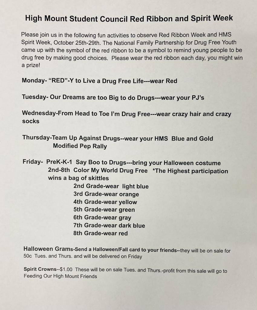 Red ribbon & spirit week